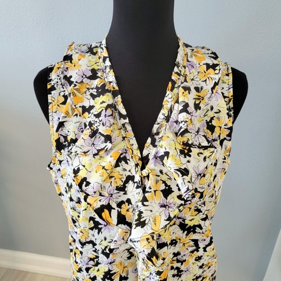 ❤️Karl Lagerfeld Paris Yagavi Ruffle Blouse Sleeveless Size Medium NWT ❤️ - Picture 3 of 12